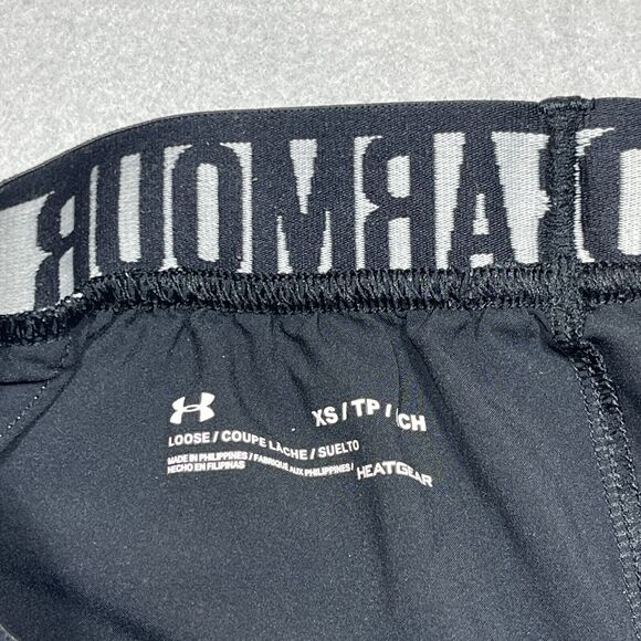 Under Armour Running Shorts XS Black White Athletic Underwear Logo Waistband - Picture 7 of 9